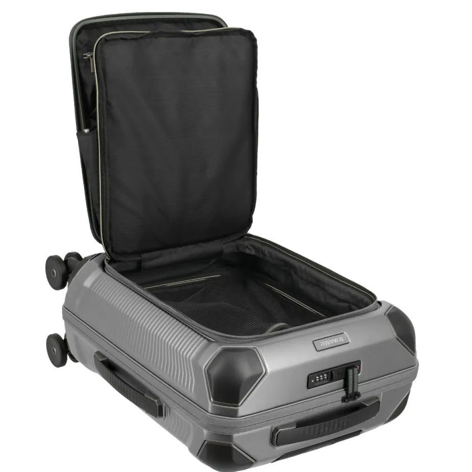 Travelite Millennium Frontpocket trolley 55 cm zilverkleurig, foto 6