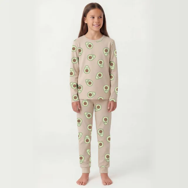 NAME IT KIDS pyjama met all-over print beige/groen
