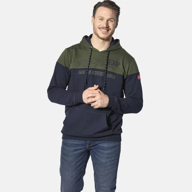 Jan Vanderstorm +FIT Collectie hoodie JERRES Plus donkerblauw