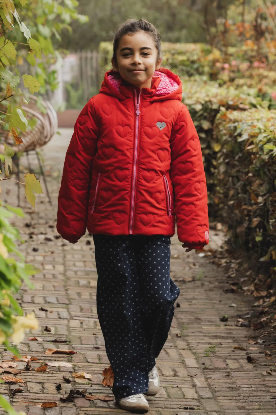 LOOXS little teddy winterjas met hartjes rood, foto 5