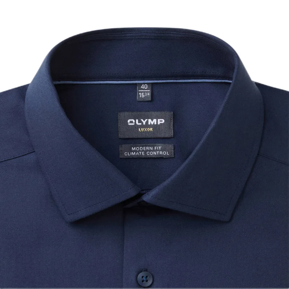 Olymp zakelijk overhemd 24/7 - Luxor modern fit donkerblauw marine, foto 5
