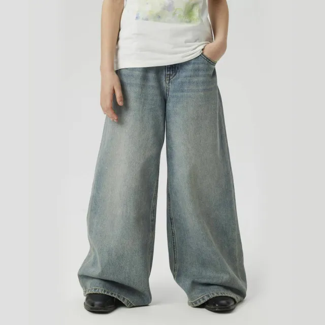 NAME IT KIDS wide leg regular waist jeans medium blue denim Vintage Medium Blue Denim