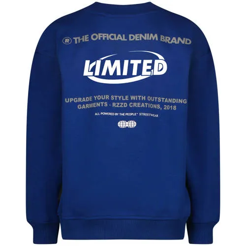 Raizzed sweater met backprint blauw, foto 3