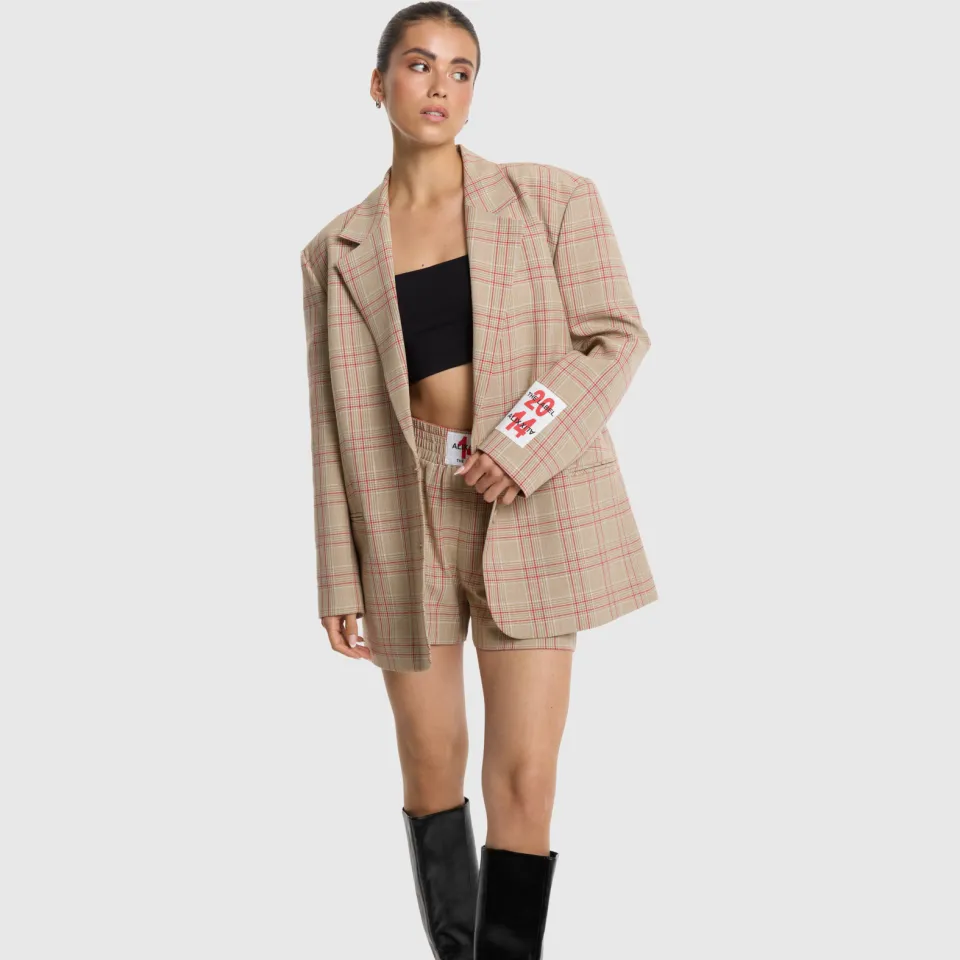 Alix The Label geruite casual short beige, foto 4