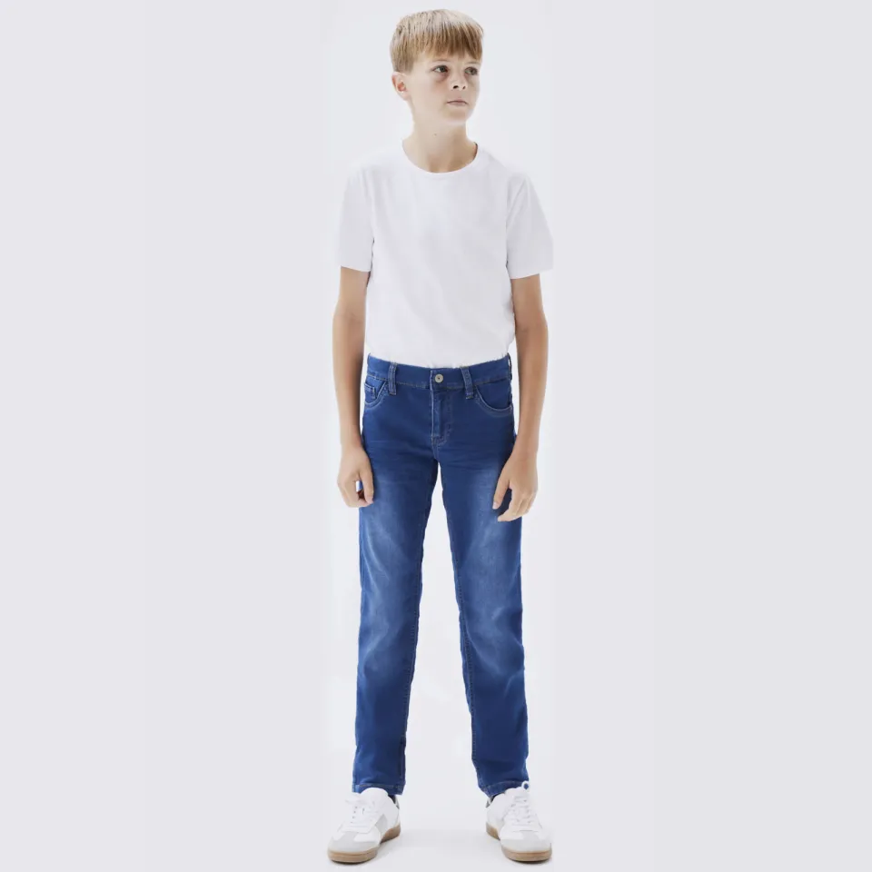 NAME IT KIDS slim fit jeans NKMTHEO medium blue denim, foto 3