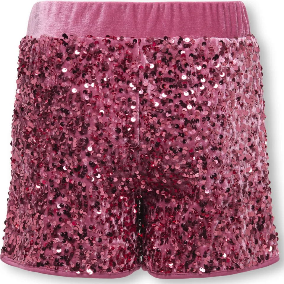 Only korte broek met pailletten donkerroze, foto 5