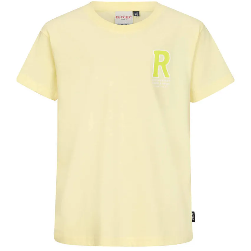 Retour Jeans T-shirt met backprint lichtgeel, foto 3