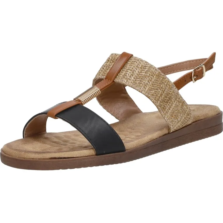 Sub55 platte sandalen zwart, foto 3