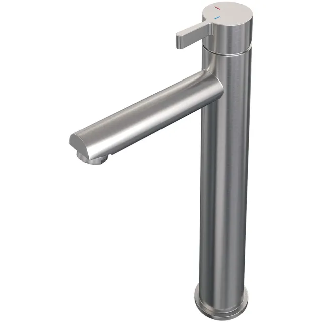 Brauer Wastafelmengkraan Brauer Brushed Edition Coldstart Opbouw Hoog Halfronde Hendel Geborsteld RVS PVD