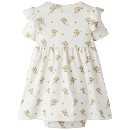Lil' Atelier gebloemde babyjurk met romper ecru, foto 2