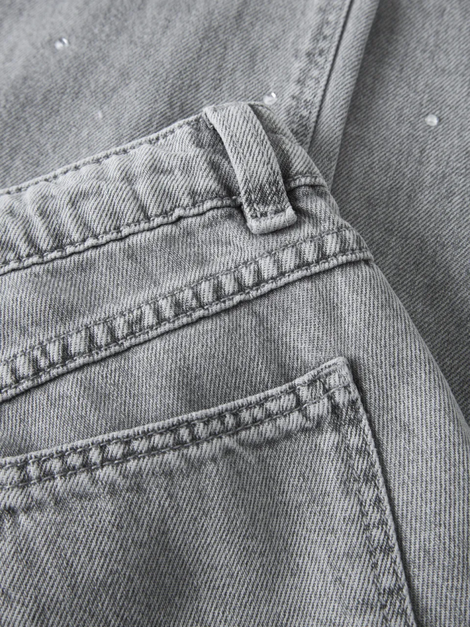 NAME IT KIDS straight leg jeans met strass-steentjes light grey denim, foto 6