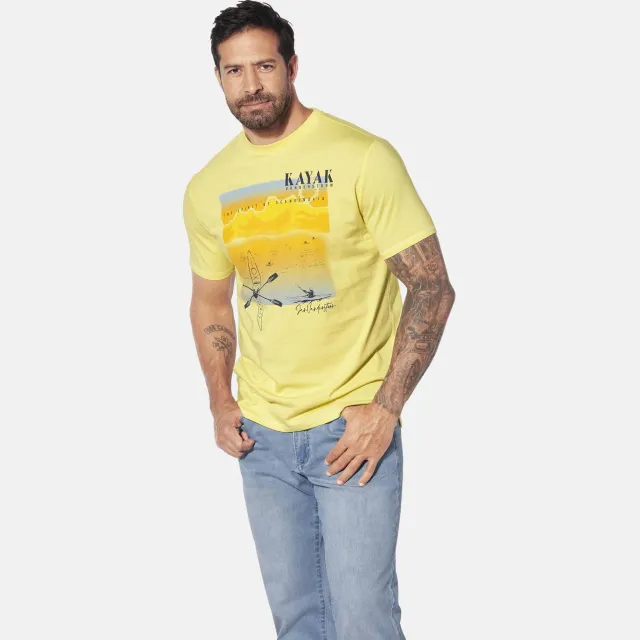 Jan Vanderstorm HEYFAR T-shirt lichtgeel