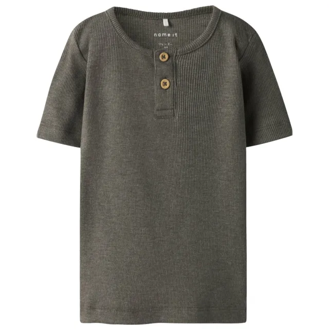 NAME IT MINI T-shirt donkergroen Bungee Cord-Melange