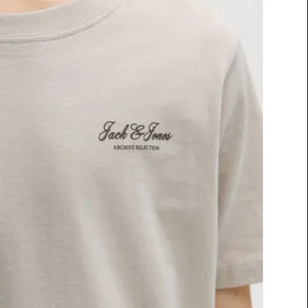Jack & Jones T-shirt beige effen, foto 5