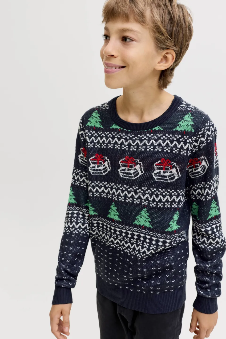 Jack & Jones JUNIOR kersttrui donkerblauw, foto 4