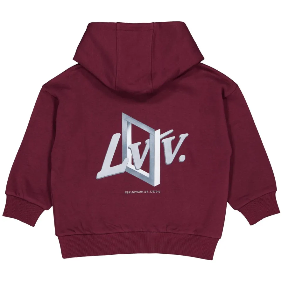 LEVV sweater met backprint - donkerrood, foto 3