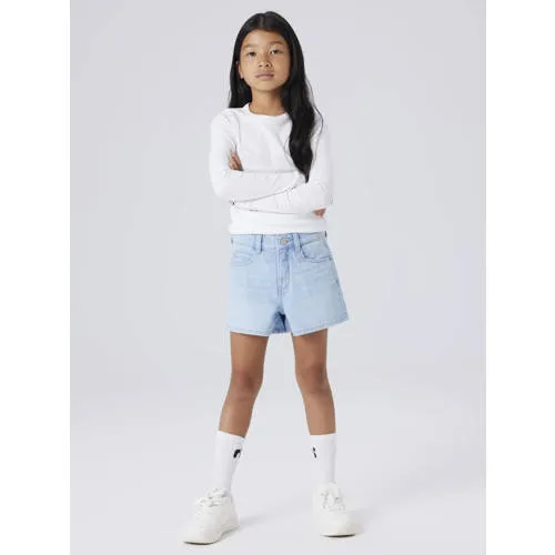 NAME IT mom jeansshort lichtblauw light blue denim, foto 3