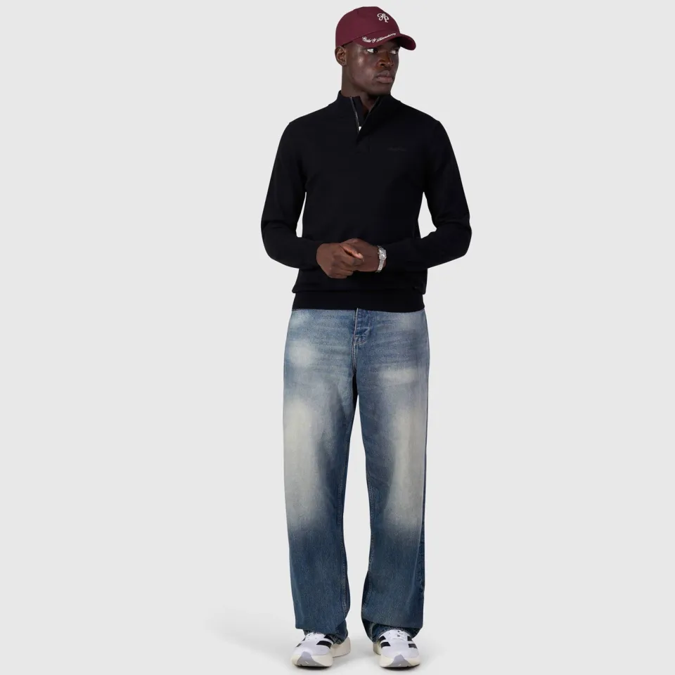 Pure Path katoenen regular fit gebreide trui - zwart, foto 3