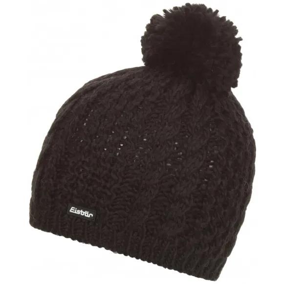 EISBÄR Afra Pompon Mütze maat One Size, zwart