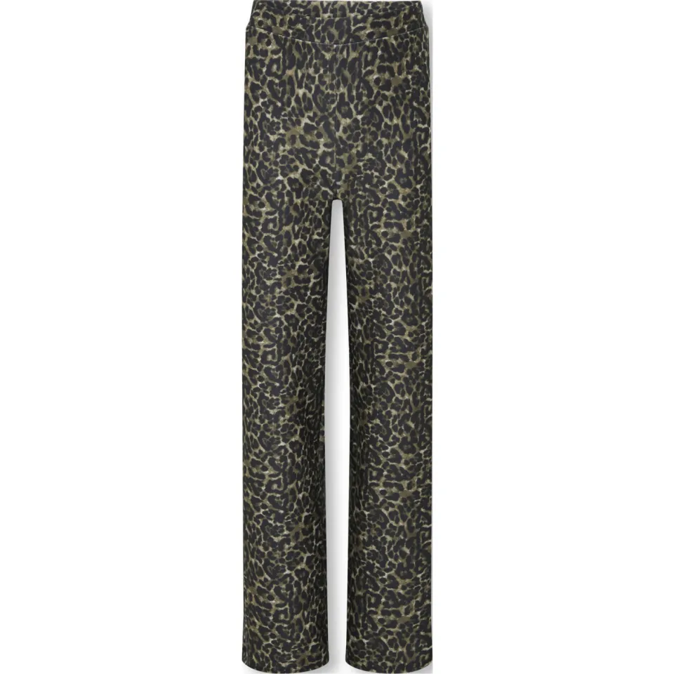 Only wide leg casual broek luipaardprint zwart, foto 2