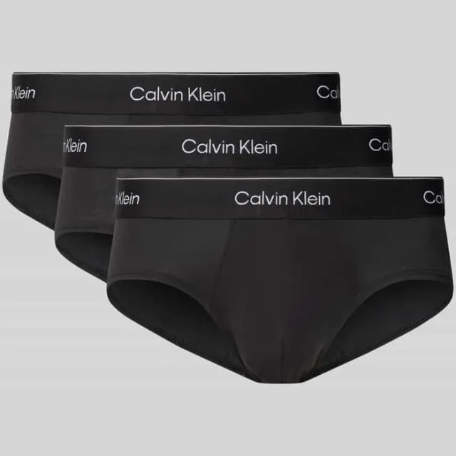Calvin Klein Slip met elastische band met label in een set van 3 stuks Zwart