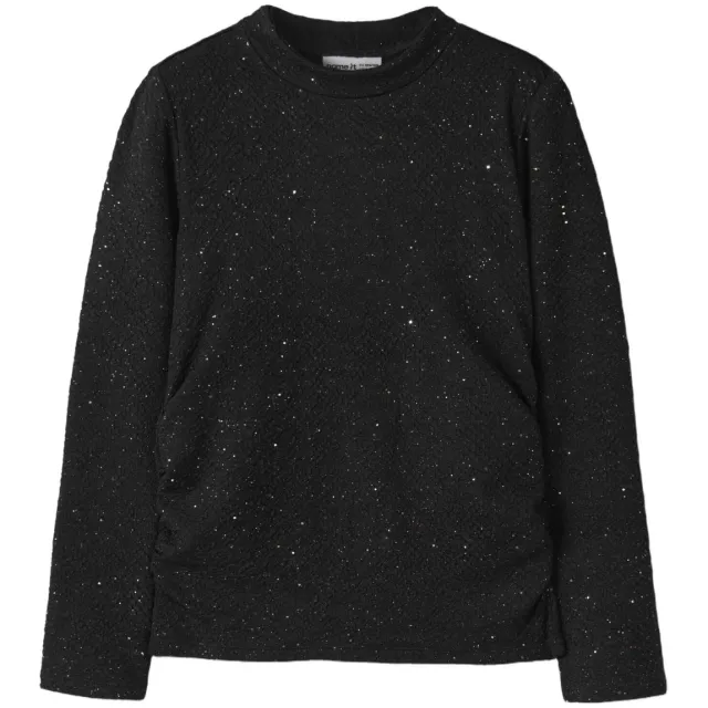 NAME IT KIDS top met glitters - zwart