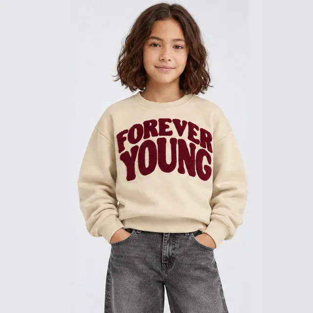 Cars sweater met tekstprint - beige/donkerrood