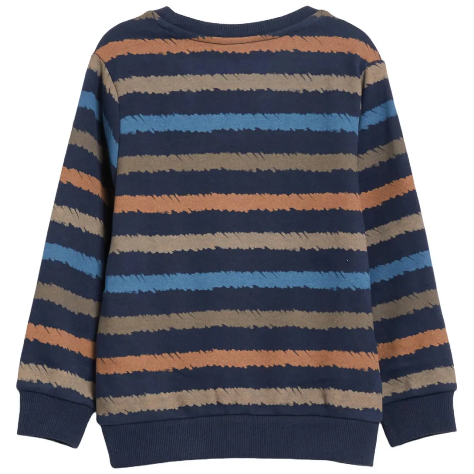 s.Oliver junior gestreepte sweater - donkerblauw/cognac/beige, foto 3