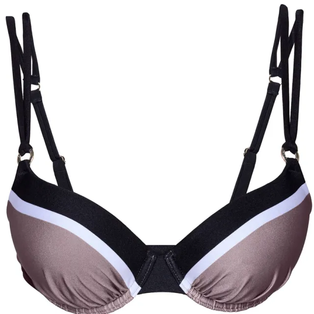 Joop! Bikinitop in colour-blocking-design Zwart