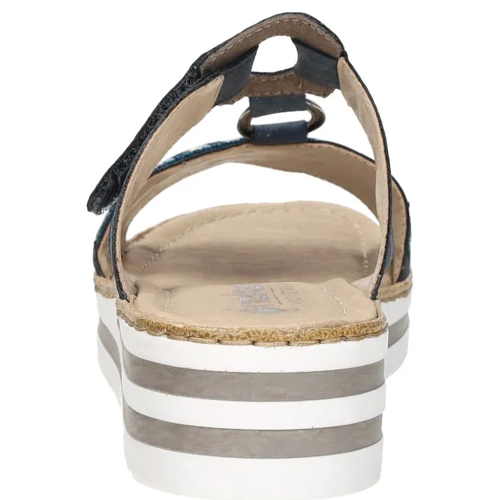 Rieker Slippers Dames Blauw, foto 5