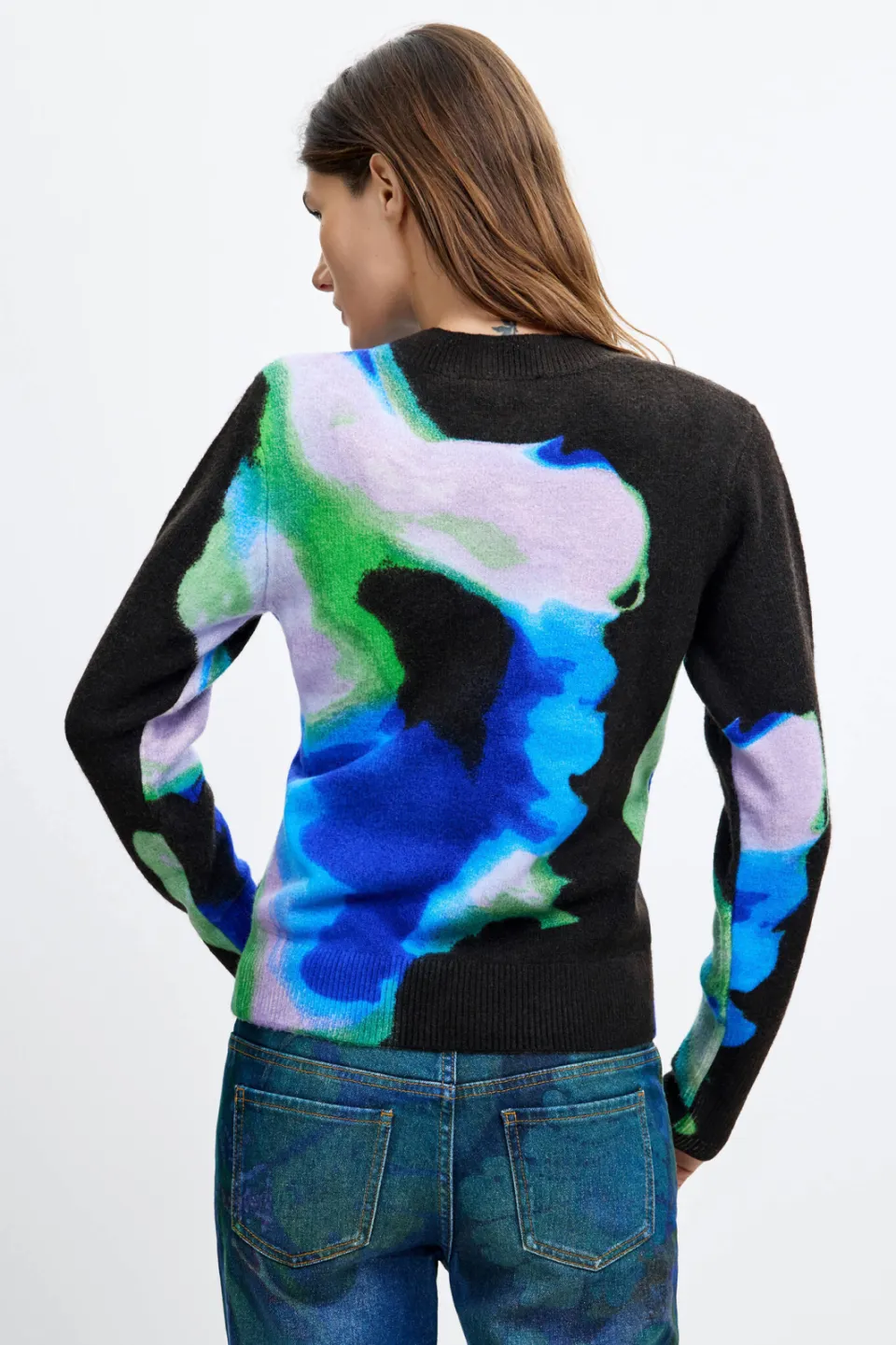 Desigual pullover met print - blauw, foto 3