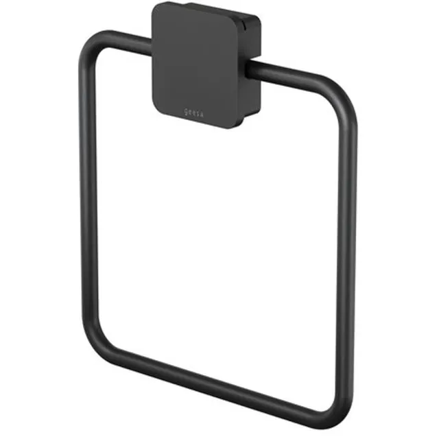 Geesa Handdoekring Geesa Topaz Vierkant Minimalistisch Mat Zwart