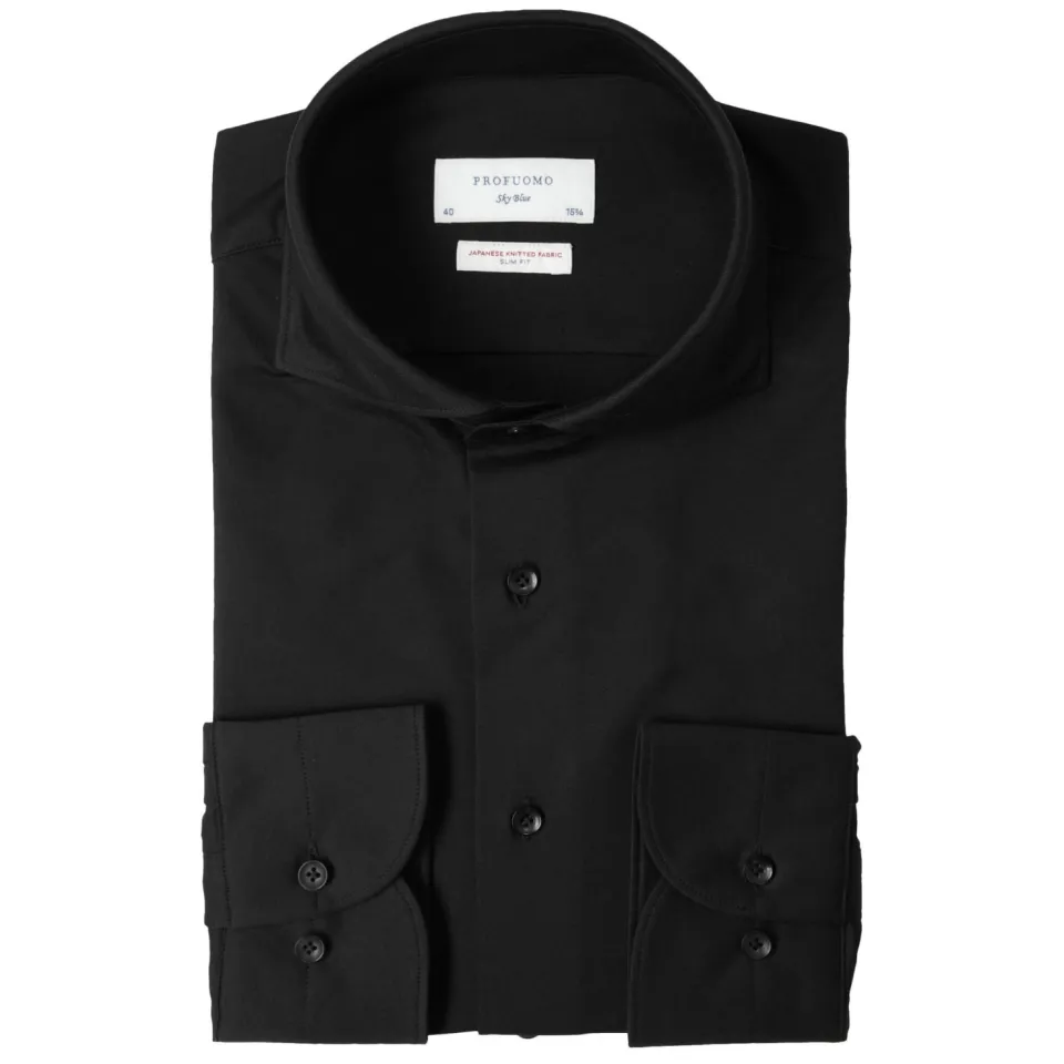 Profuomo Japanese Knitted overhemd zwart, foto 3