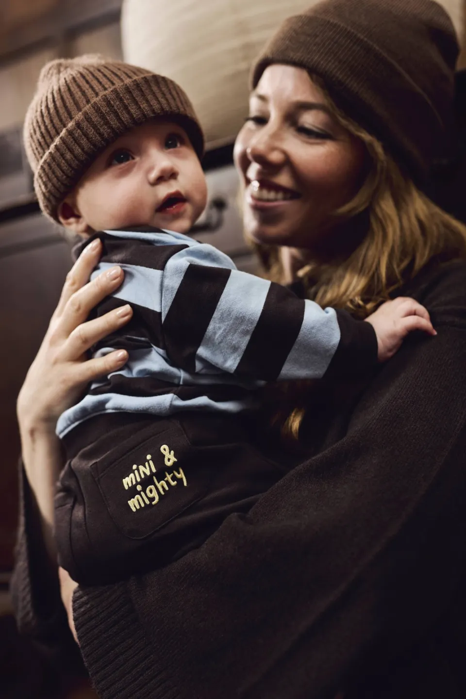 Z8 newborn gestreepte sweater - donkerbruin/lichtblauw, foto 7