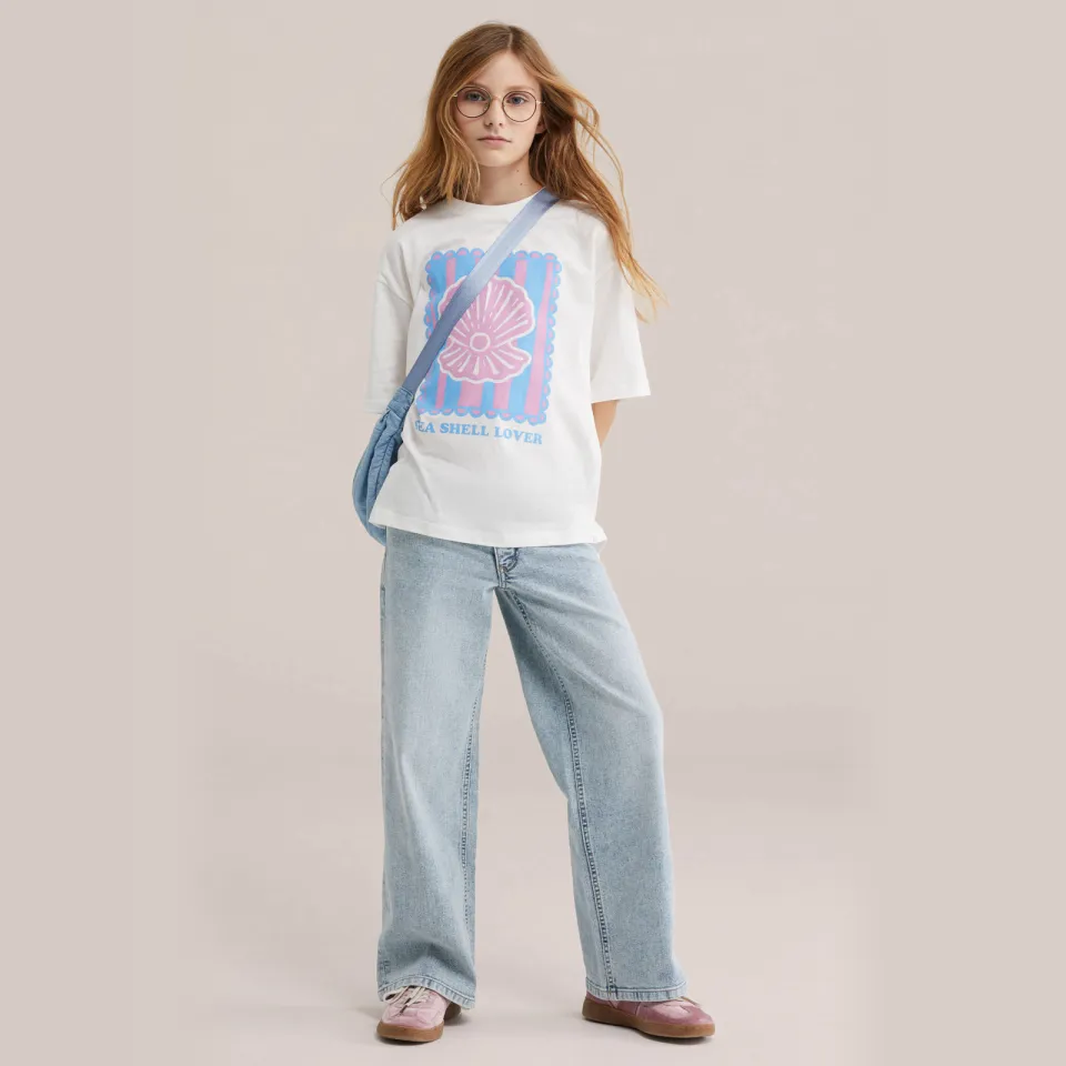 WE Fashion Blue Ridge wide leg jeans light blue denim