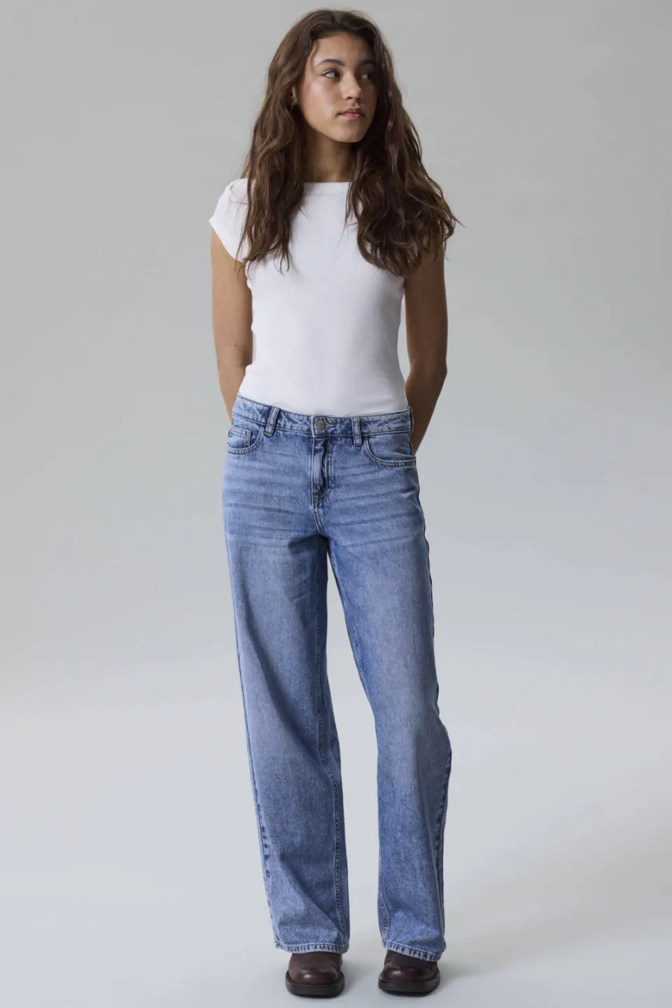 LMTD wide leg jeans - middelblauw medium blue denim, foto 3