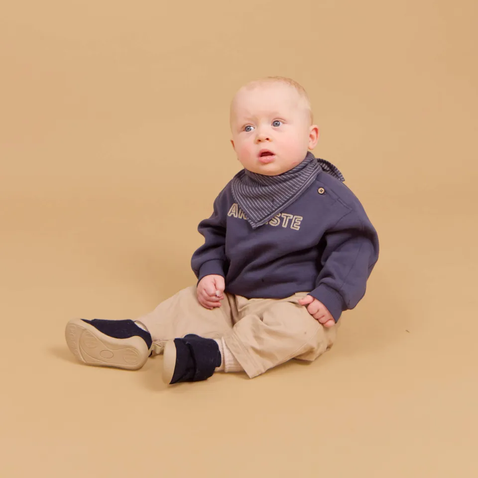 Wheat rechtvallende sweater met borduursels - blauw