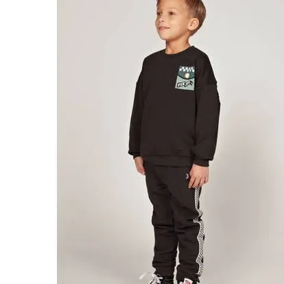 Sturdy oversized sweater met tekst - antraciet/wit, foto 2