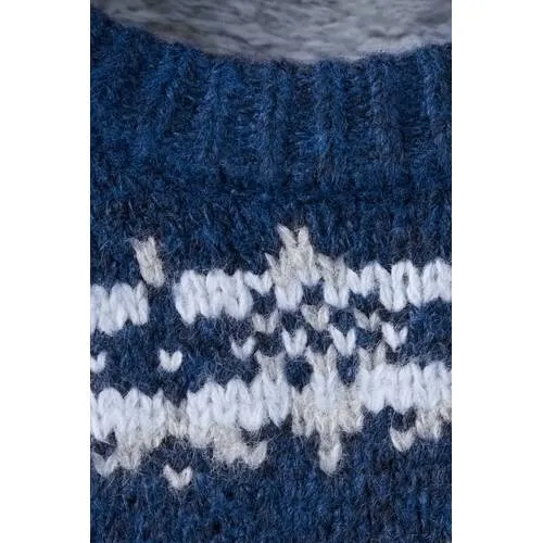 Mango Kids gebreide trui met print - middenblauw, foto 7