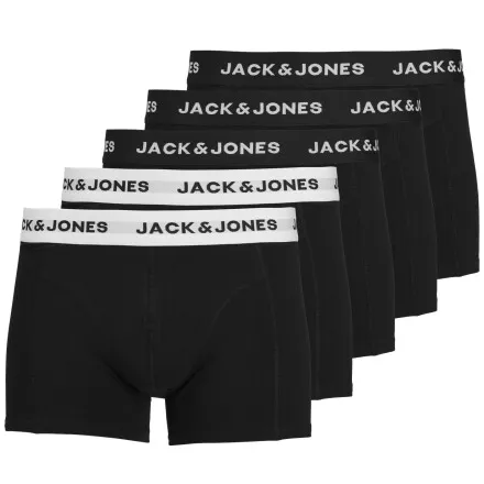 Jack & Jones Heren boxershorts trunks jacsolid effen 5-pack zwart, foto 2