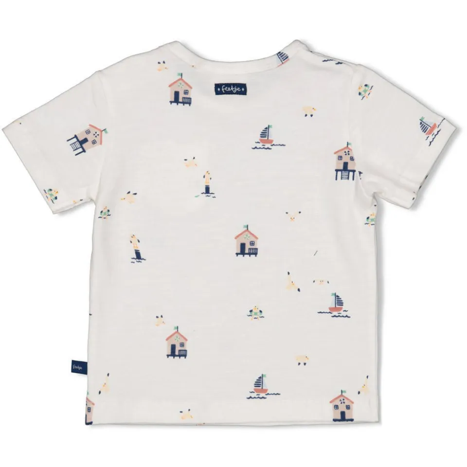 Feetje Seaside Happiness t-shirt ecru/blauw, foto 3