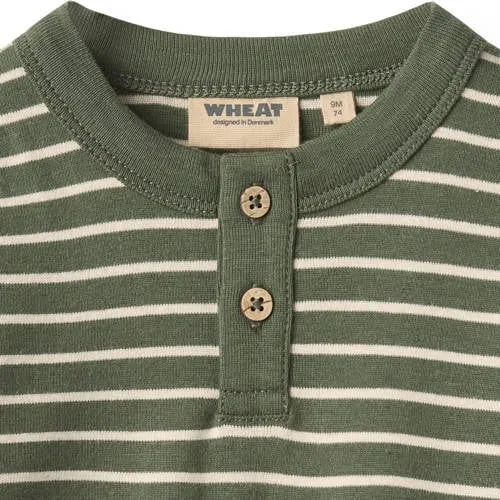 Wheat rechtvallende gestreepte longsleeve groen/offwhite, foto 3