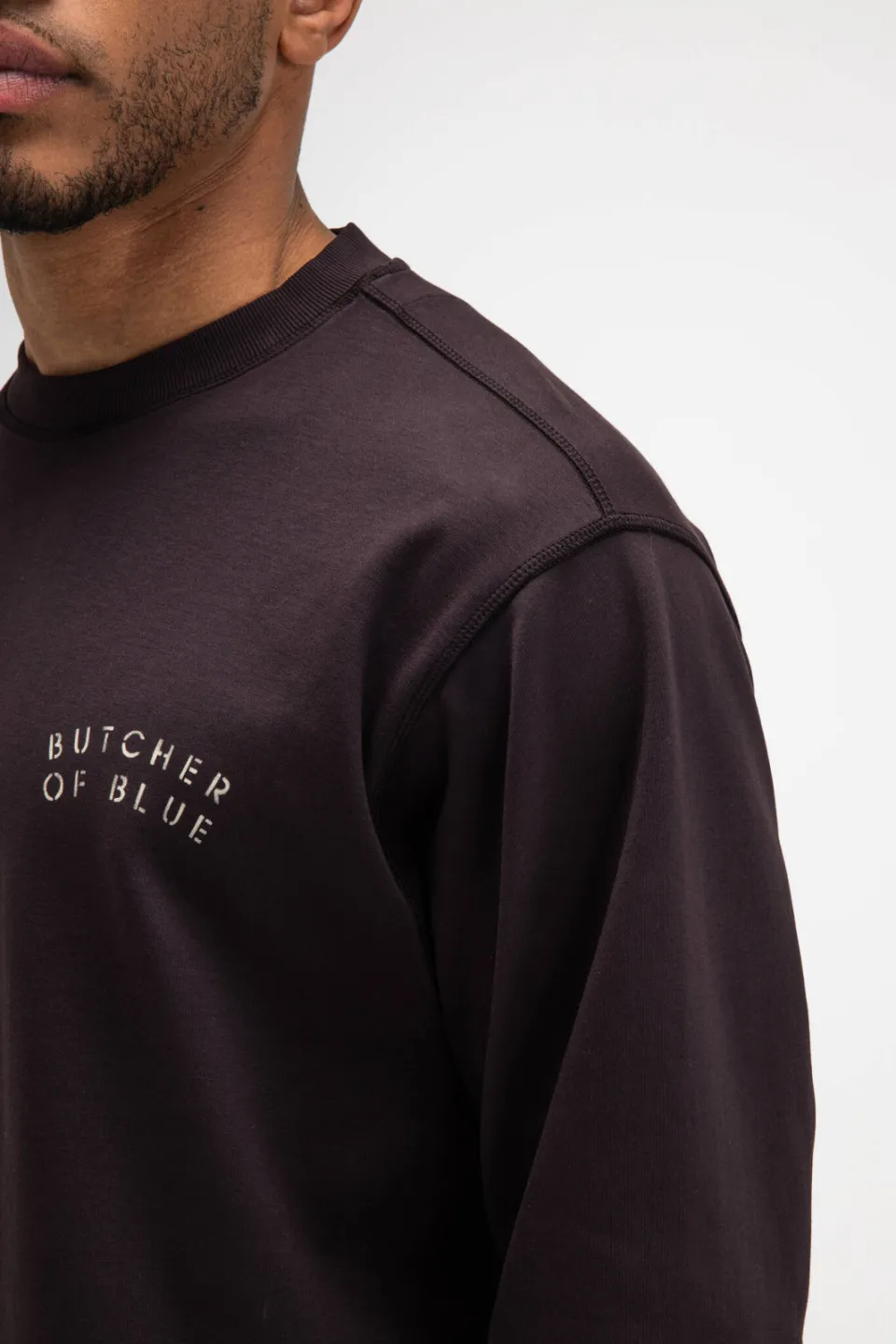Butcher of Blue relaxed fit longsleeve met backprint en logo - topaz bruin, foto 6