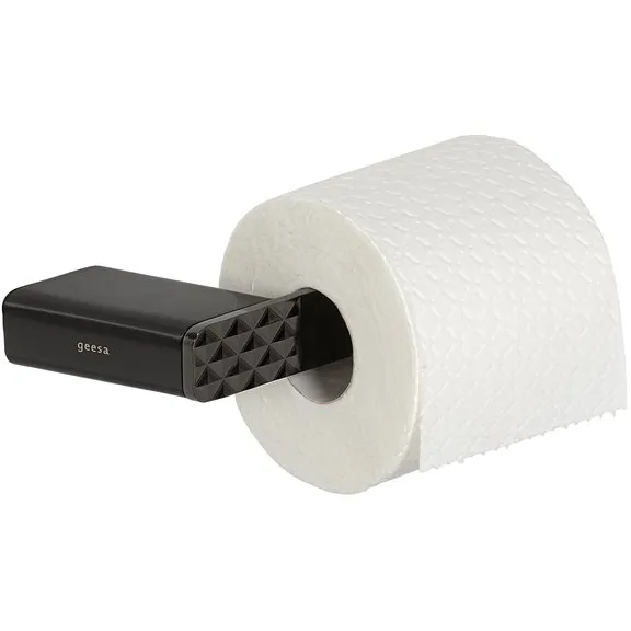 Geesa Shift toiletrolhouder zonder klep diamantpatroon zwart