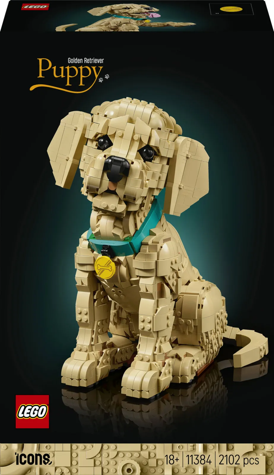 Lego Icons Golden Retriever Puppy Bouwpakket met Dieren Figuur 11384, foto 3