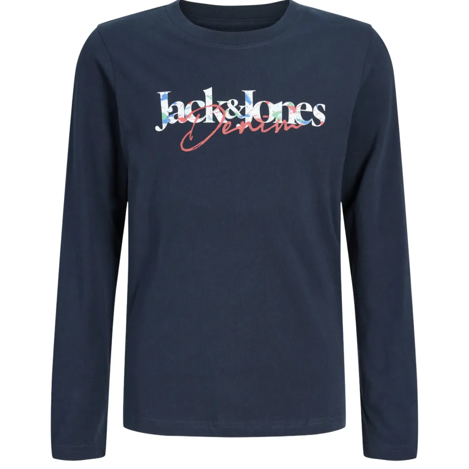 Jack & Jones Junior longsleeve met logo donkerblauw, foto 2