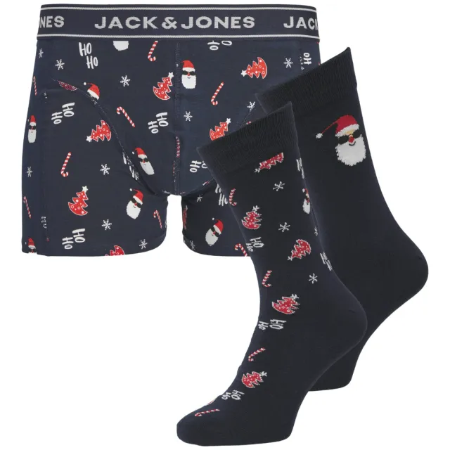 Jack & Jones kerst boxershort met sokken donkerblauw, foto 2