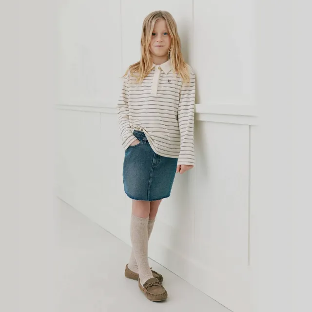 Sofie Schnoor gestreepte longsleeve ecru Ecru/bruin