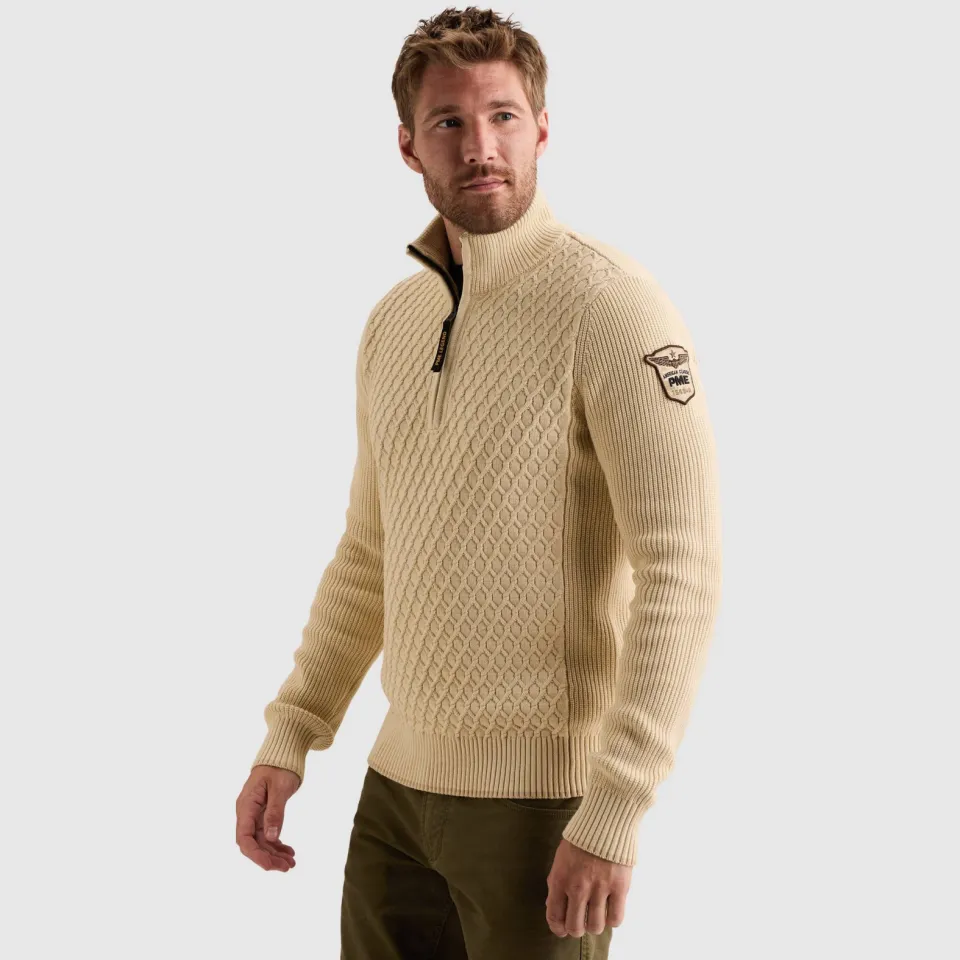 PME Legend regular fit gebreide trui - bone white, foto 7