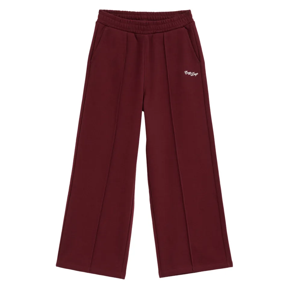WE Fashion wide leg joggingbroek donkerrood, foto 2